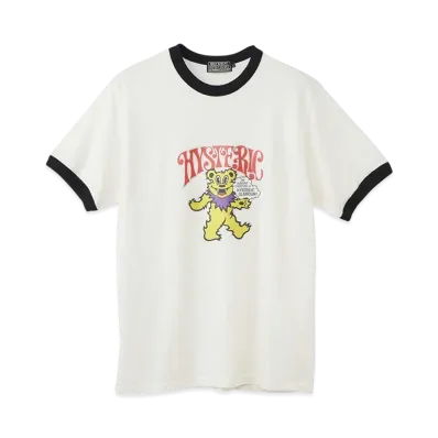 HYSTERIC GLAMOUR Fire Bear Glitter T-Shirt "White"