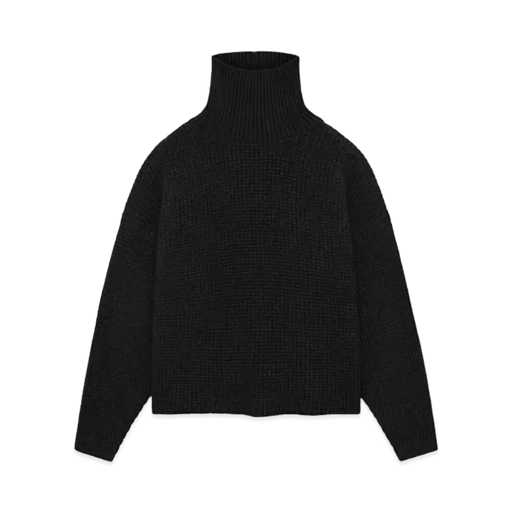 FEAR OF GOD ESSENTIALS Heavy Waffle Turtleneck "Black"