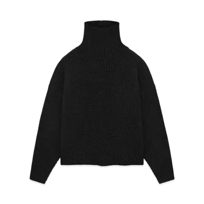 FEAR OF GOD ESSENTIALS Heavy Waffle Turtleneck "Black"