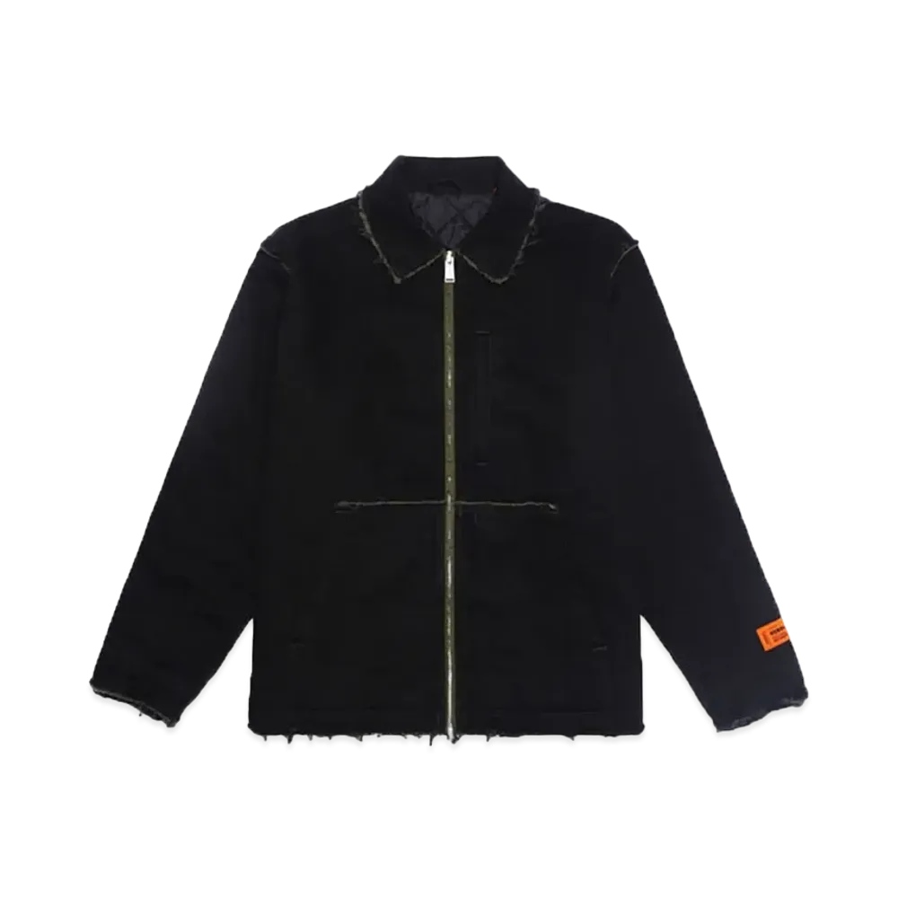 HERON PRESTON REBUILT DENIM JACKET "BLACK"