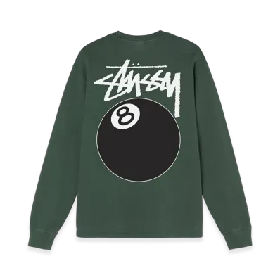 Stussy 8 Ball Pigment Dyed LS Tee "Pine"