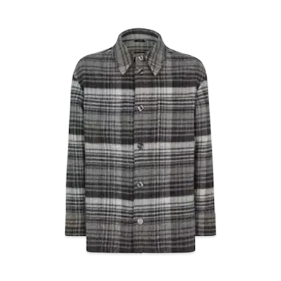 FENDI Men's Blouson Flannel Go-To Jacket "Gray"