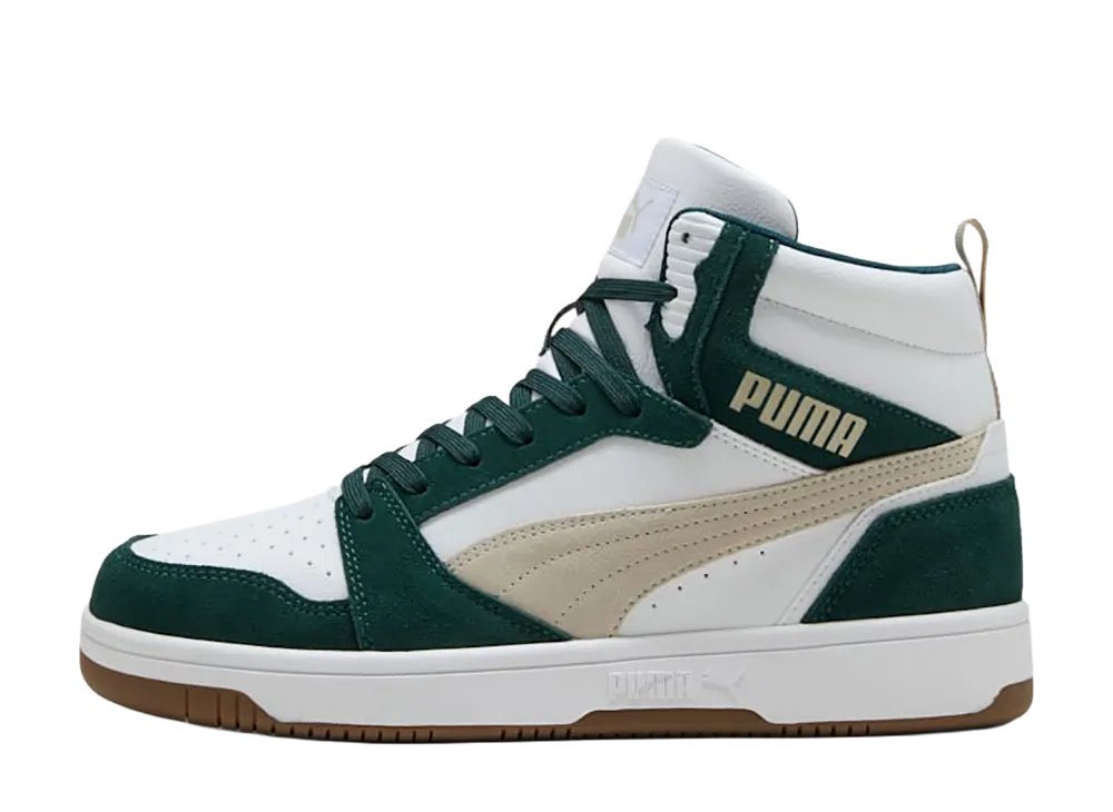 Puma Rebound V6 Suede "PUMA White/Desert Dust/Green Terrain"