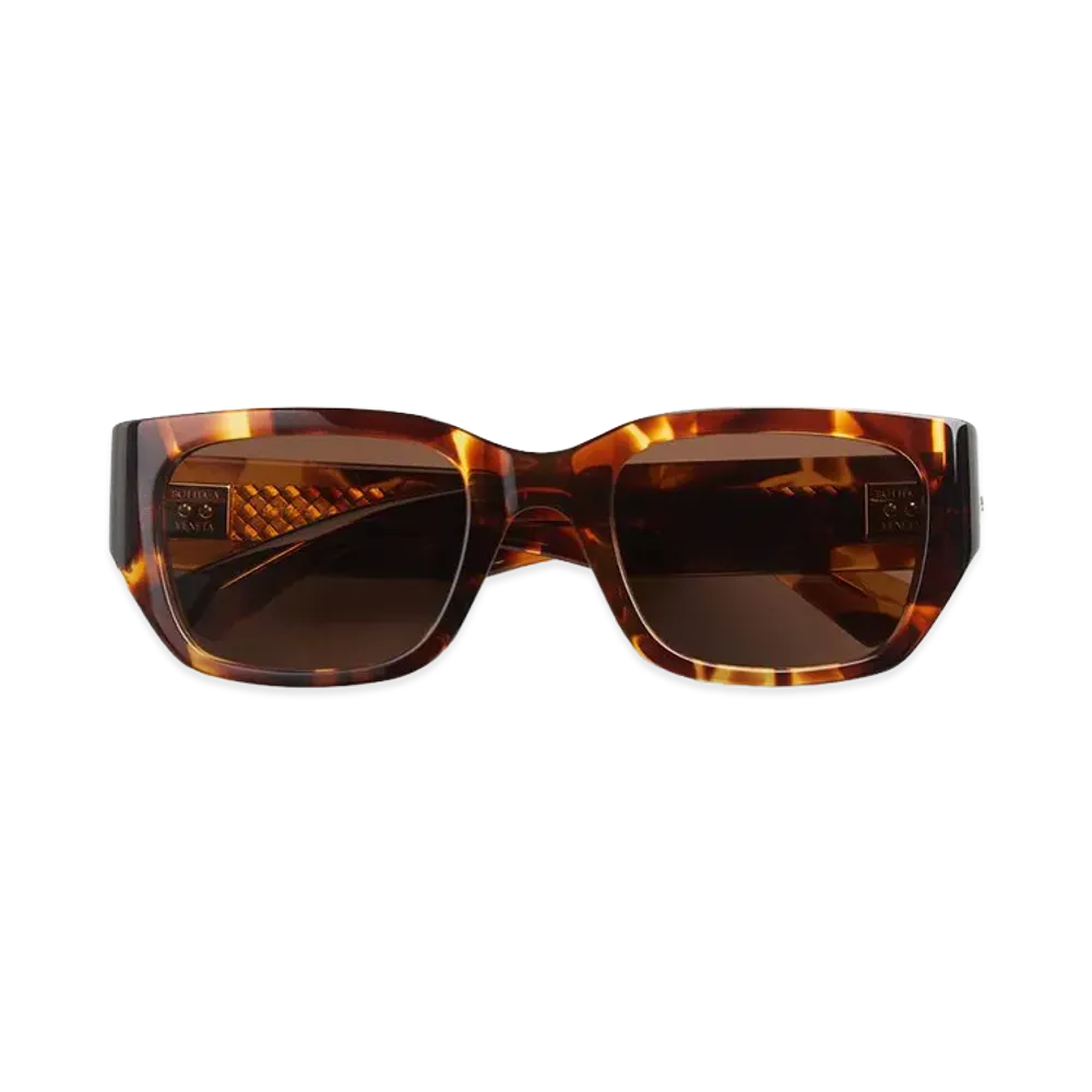 Bottega Veneta Intrecciato Square Sunglasses "Havana/Brown"