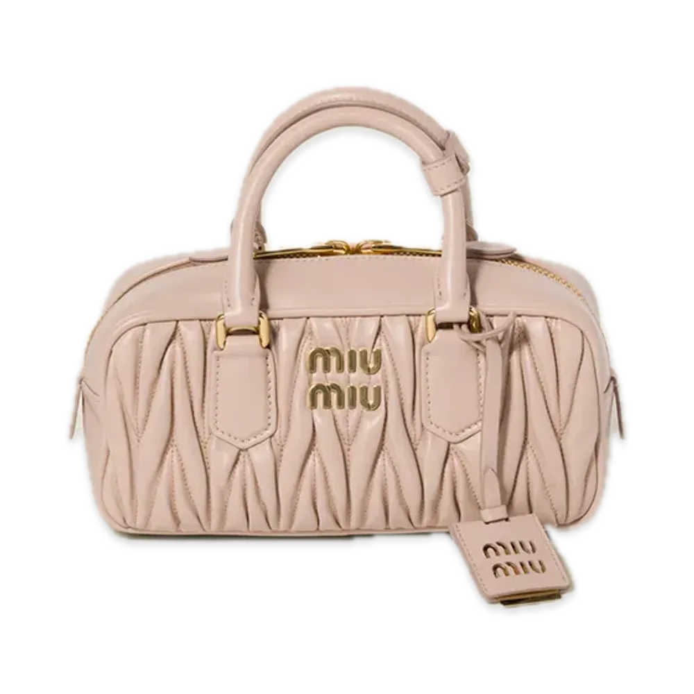 MIU MIU Arcadie Matelasse Leather Bag "Pink Beige"
