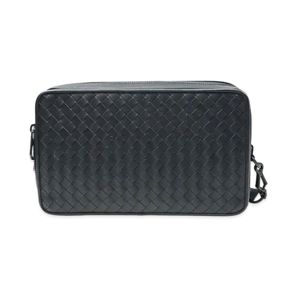 Bottega Veneta Lambskin Clutch Bag "Dark Grey"