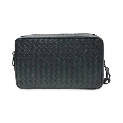 Bottega Veneta Lambskin Clutch Bag "Dark Grey"