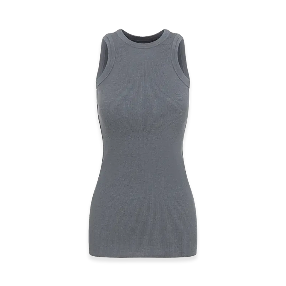 PHOEBE PHILO Women's Ribbed Tank Top "Fog"