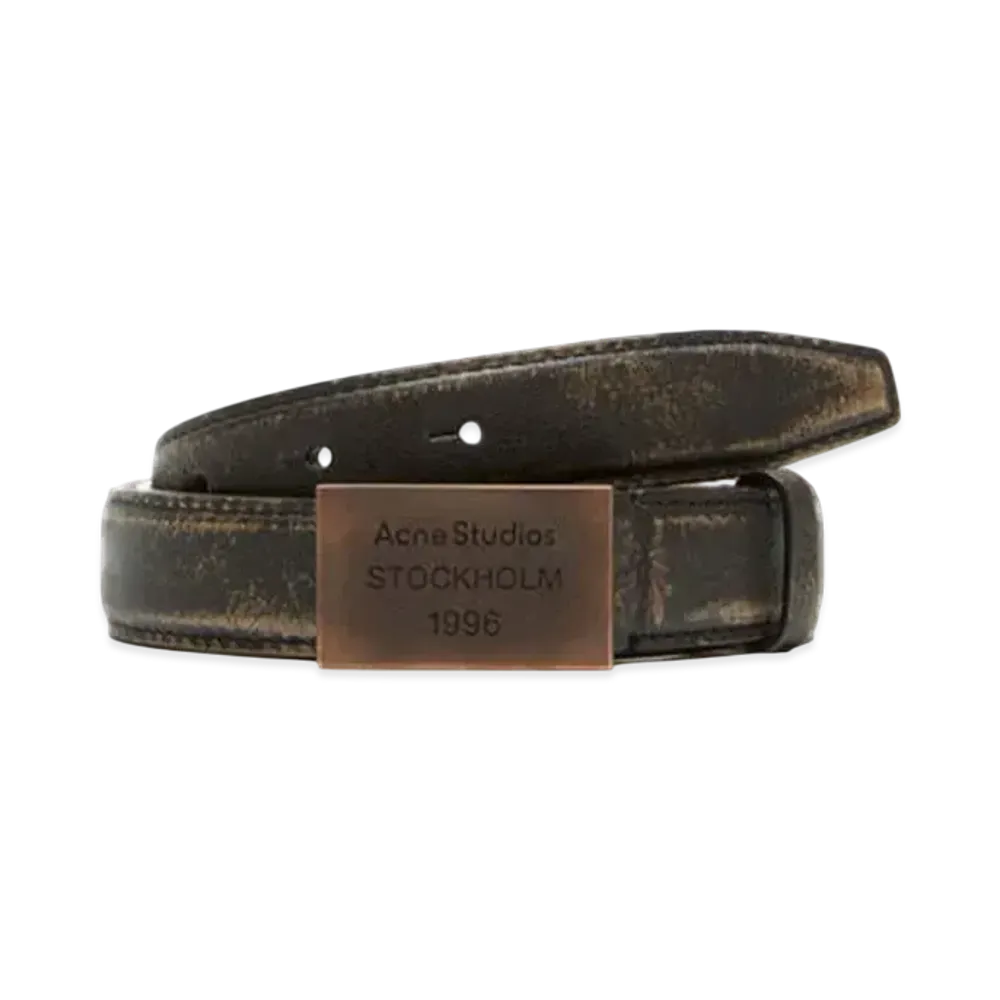 Acne Studios Leather Belt With Logo Engraved "Brown"