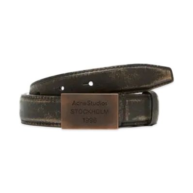 Acne Studios Leather Belt With Logo Engraved "Brown"