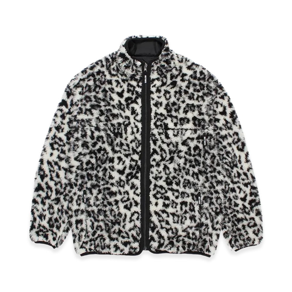 WACKO MARIA Reversible Leopard Boa Fleece Jacket "White"