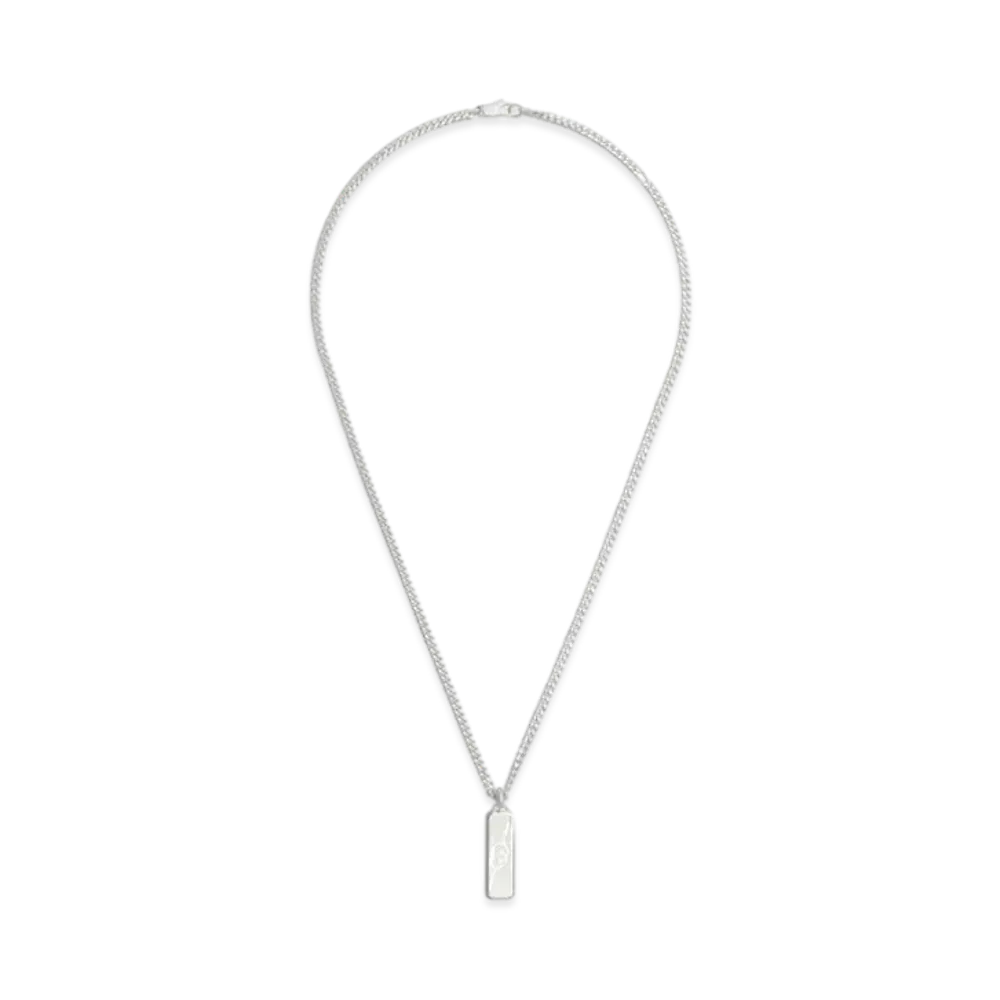 GUCCI Diagonal Interlocking G Necklace "Sterling Silver"