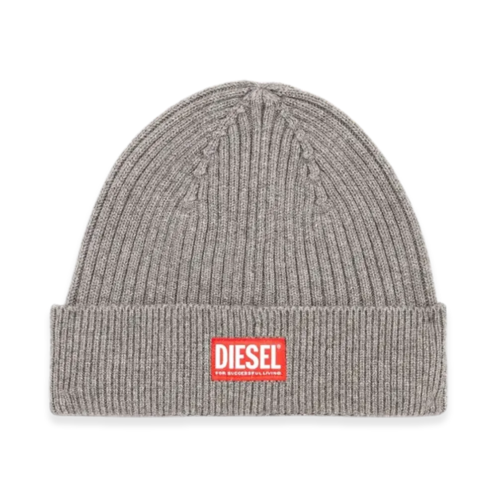 Diesel K-Coder-H 2X2 Knit Cap Logo "Gray"