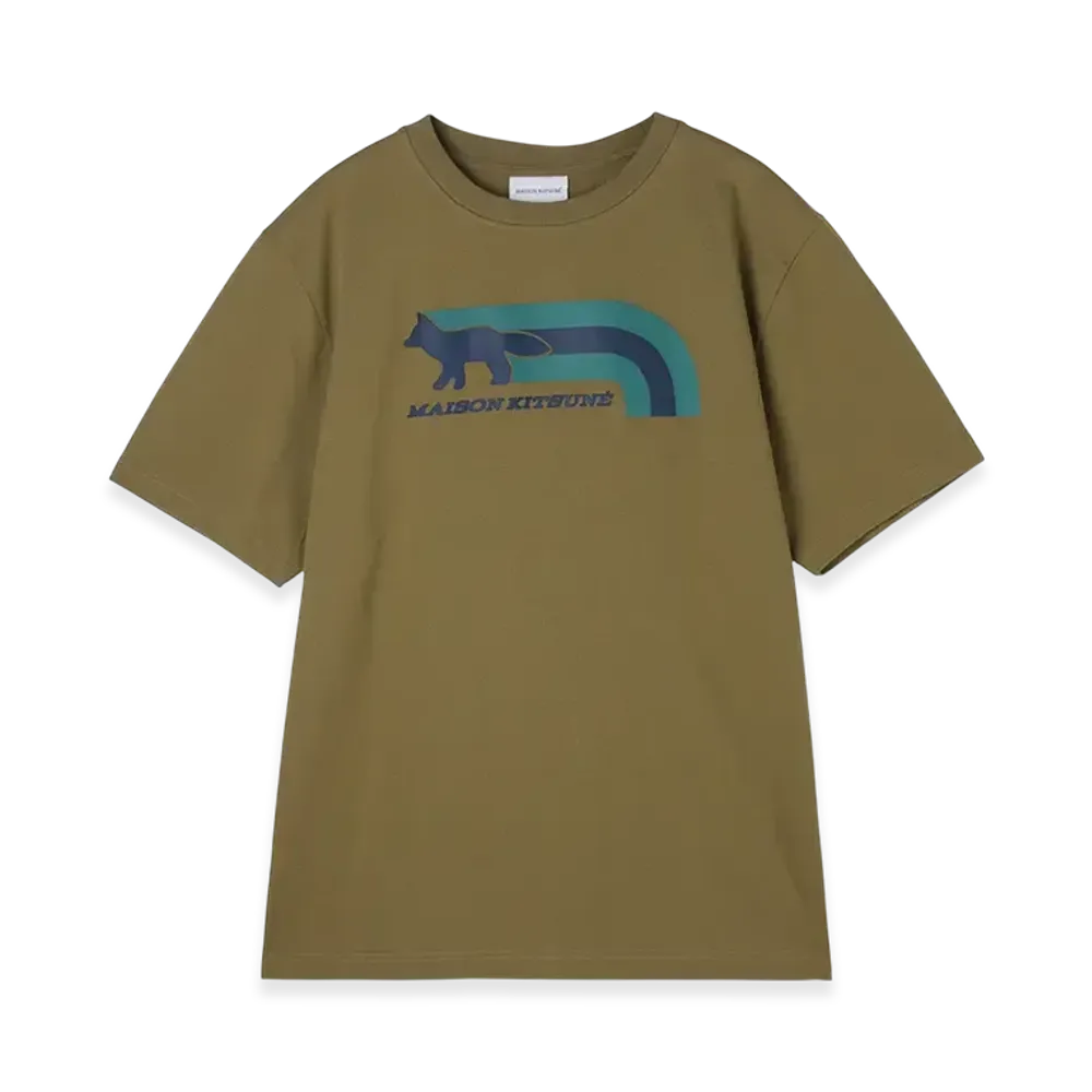Maison Kitsune Flash Fox Comfort T-Shirt "Khaki Green"