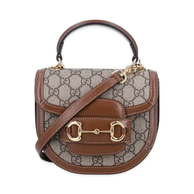 GUCCI Women's GG Supreme Fabric Mini Horsebit 1955 Handbag "Printed"