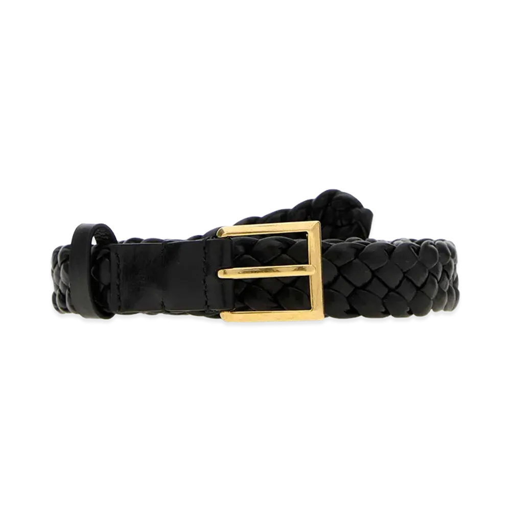 Bottega Veneta Women's Leather Solo Belt "Black"