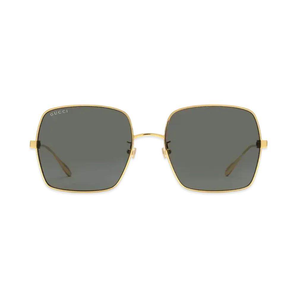 GUCCI Square Frame Sunglasses "Shiny Gold"