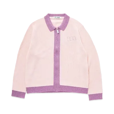 TTT MSW Lame Zip Up Cardigan "Pink"