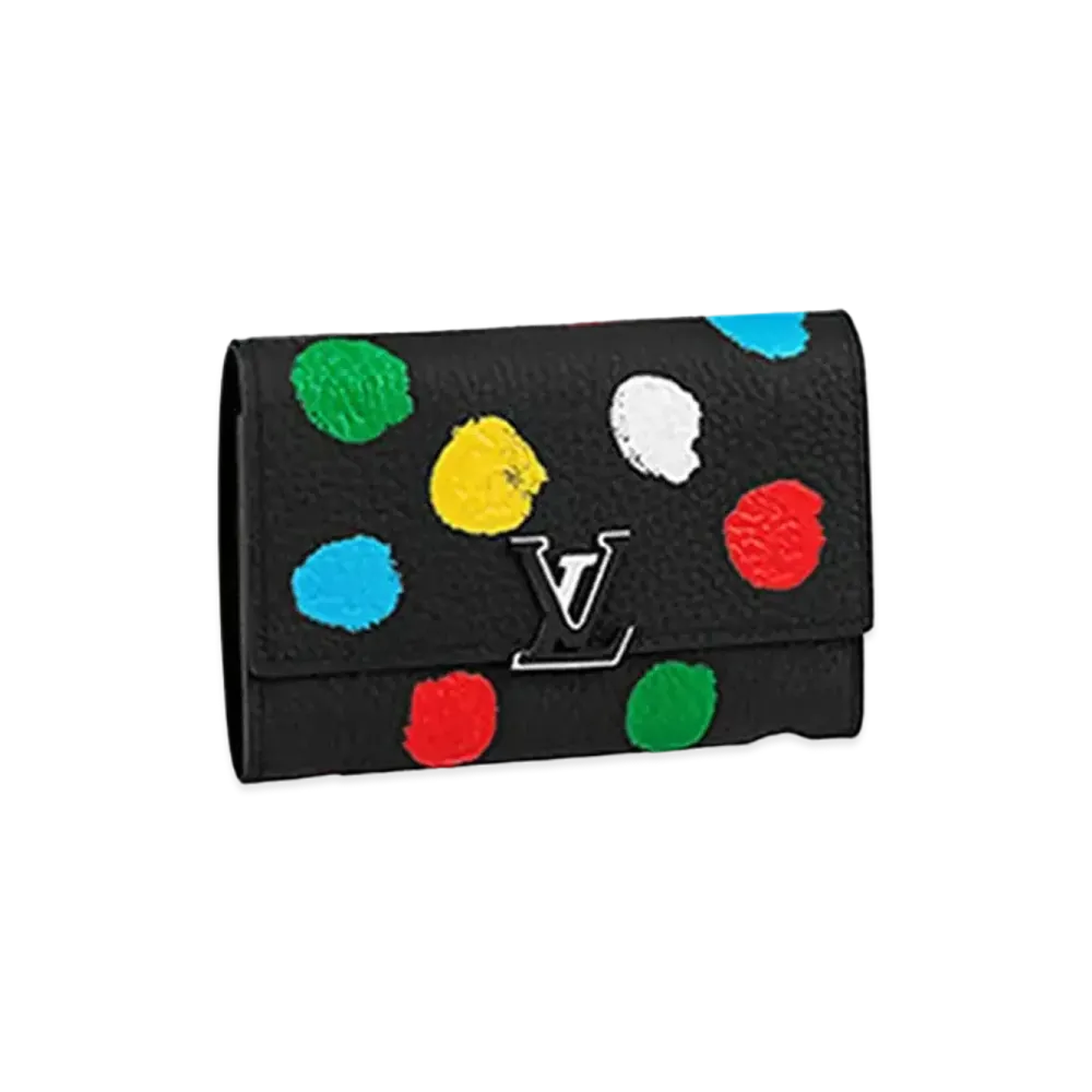 Louis Vuitton x Yayoi Kusama Capucines Wallet Taurillon Leather Painted Dots "Noir"