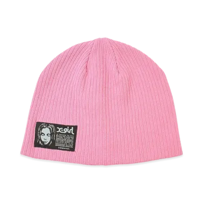 X-Girl Women's Face Label Beanie "Light Pink"