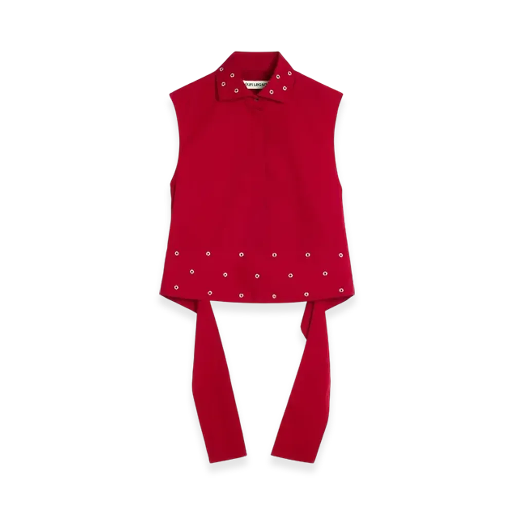 OUR LEGACY Girdle Top "Lipstick Red Super Poplin"