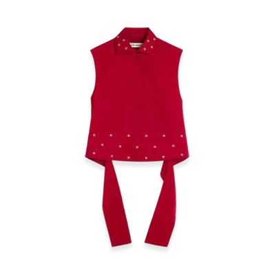 OUR LEGACY Girdle Top "Lipstick Red Super Poplin"