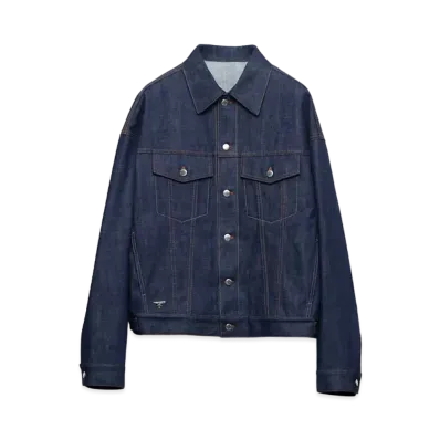 PRADA Men's Selvedge Denim Blouson "Navy"