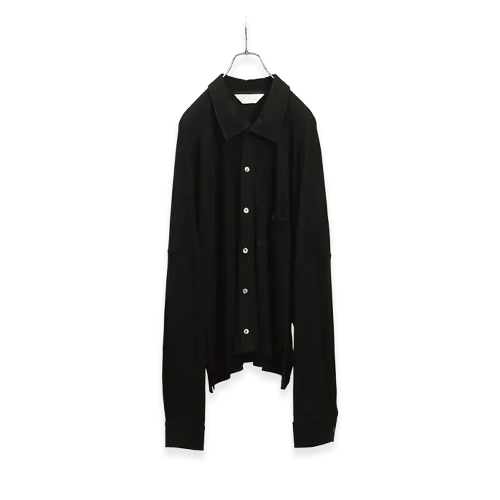 ANCELLM Cas/Sil Kimono Knit Shirt "Black"