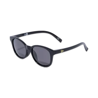 NEW ERA Sunglasses Boston Square Lens Shiny Black Frame Green Grey Lens "Black"