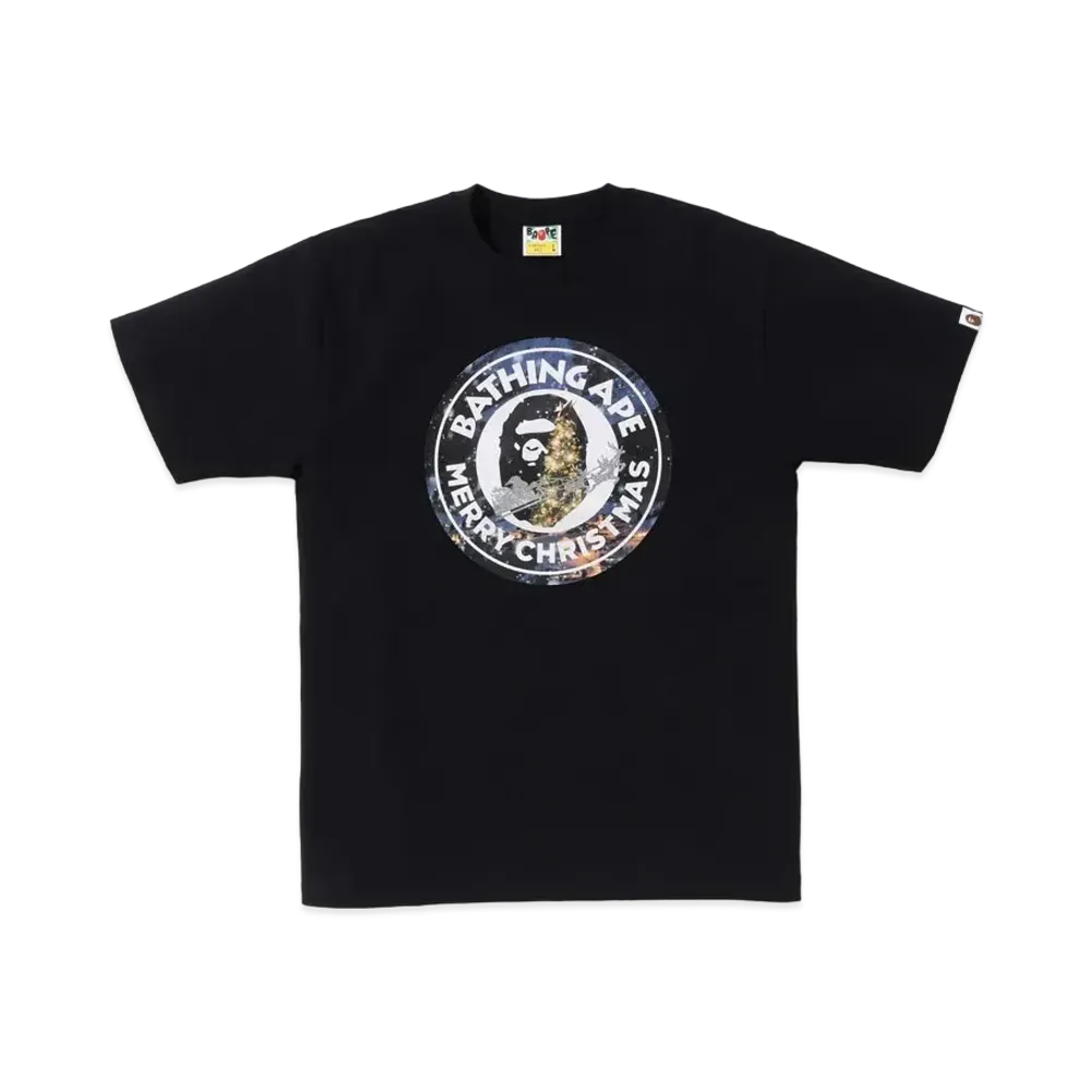 A BATHING APE Christmas Busy Works Tee "Black"