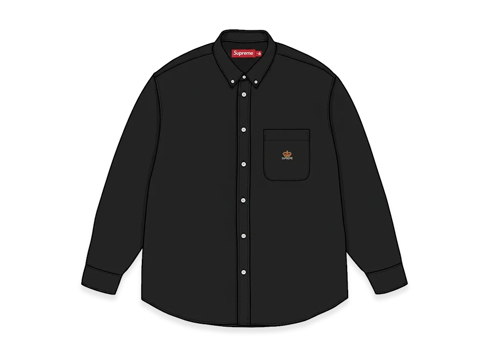 Supreme Loose Fit Flannel Oxford Shirt "Black" (26FW)