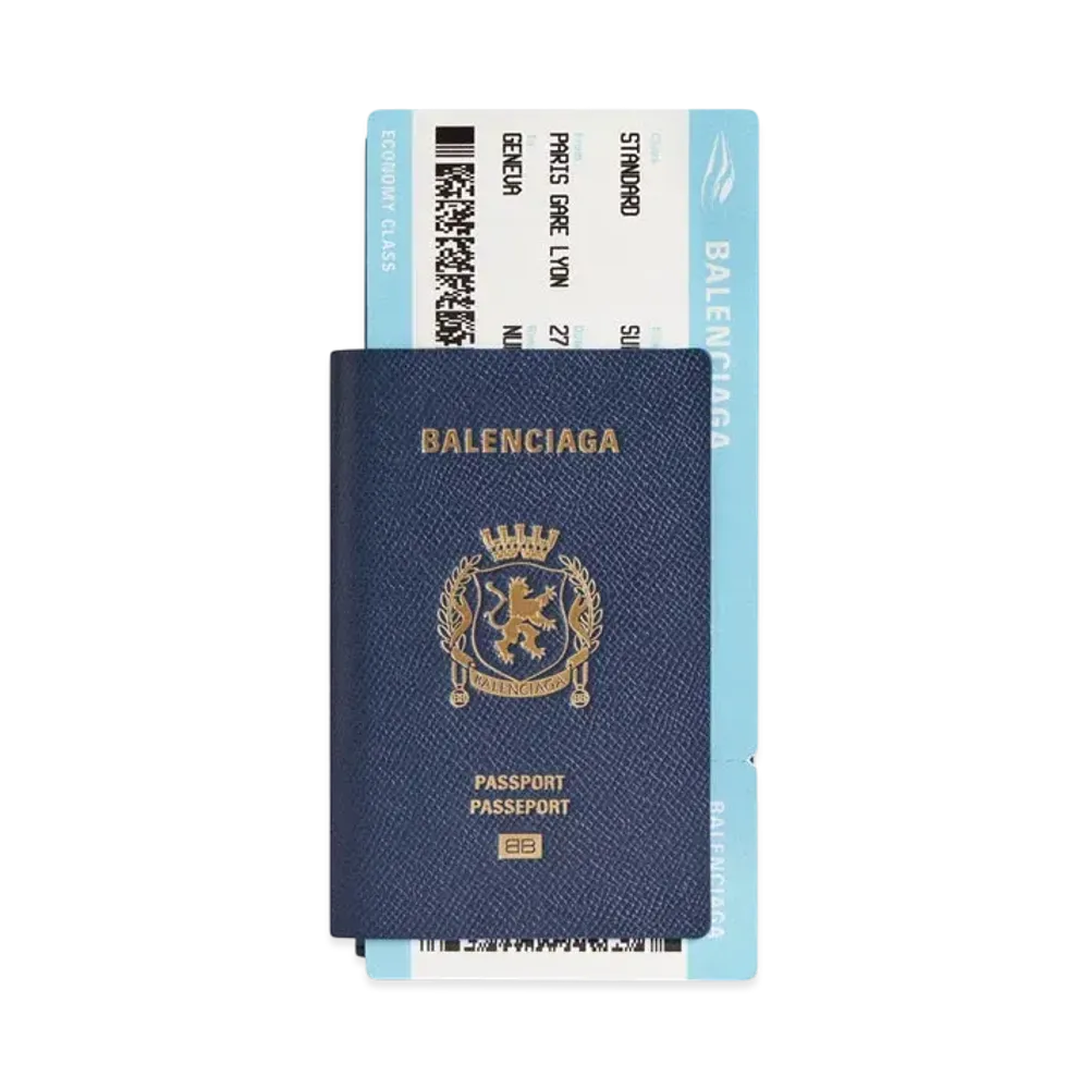 BALENCIAGA Passport Long Wallet 1 Ticket "Blue"