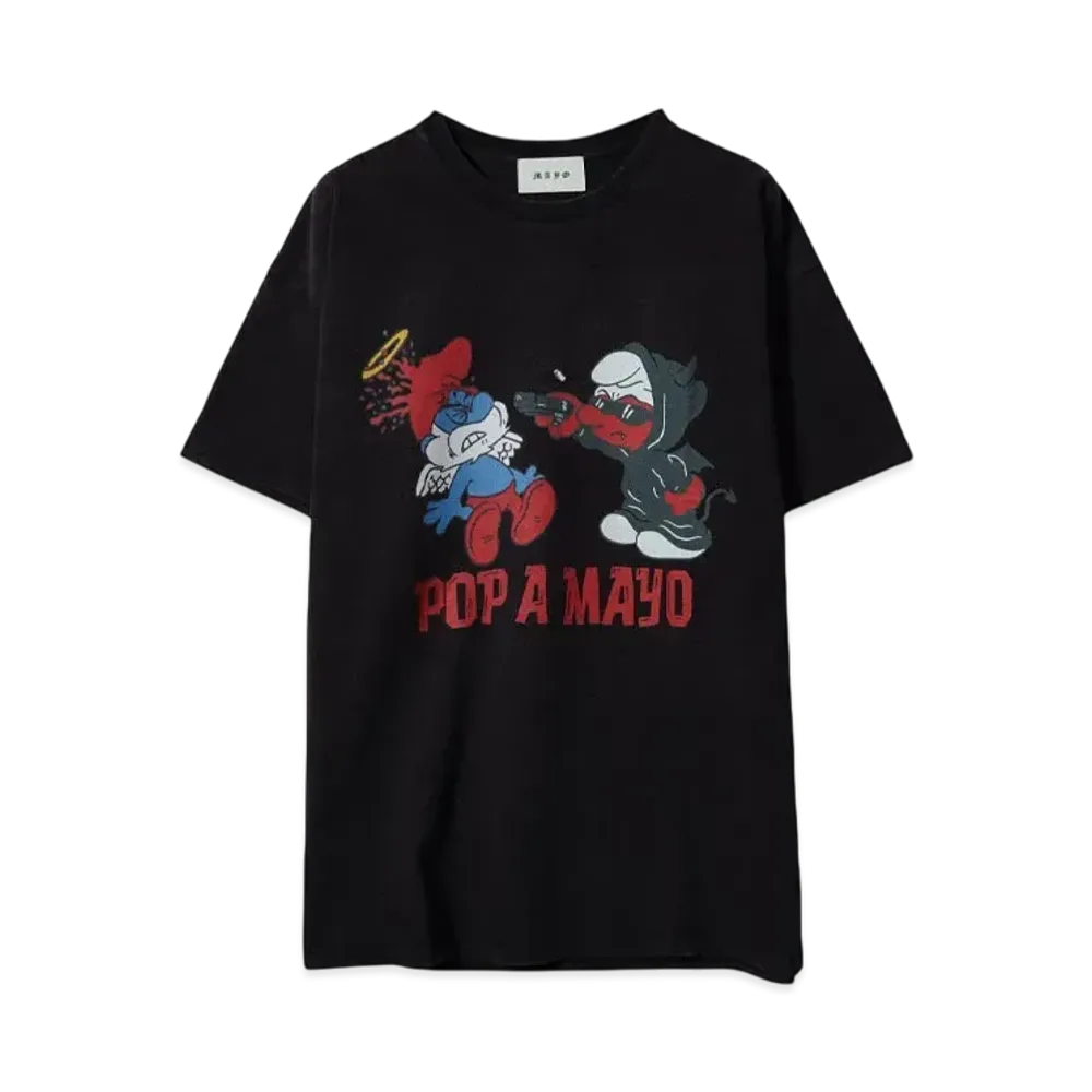 MAYO POP A MAYO PRINT SHORT SLEEVE TEE "FADE BLACK"