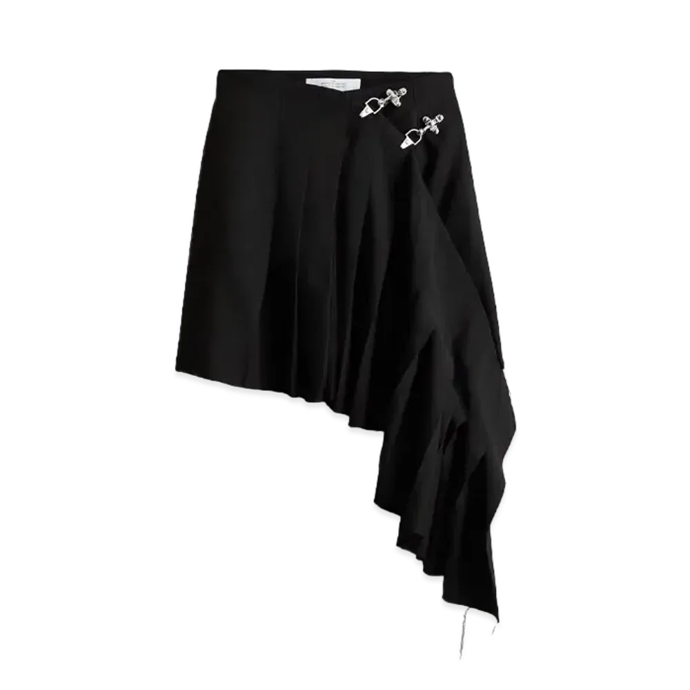 rokh x H&M Wool-Blend Asymmetric Skirt "Black"