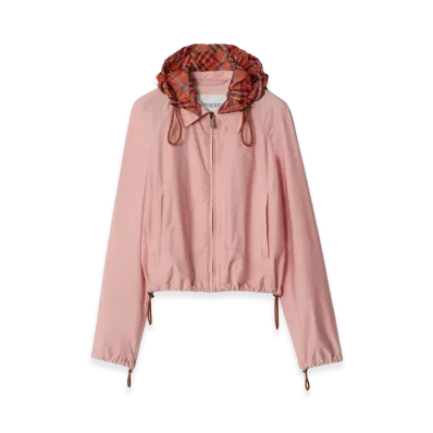 Burberry Women's Cropped Newcott Hooded Jacket "Begonia Pink"