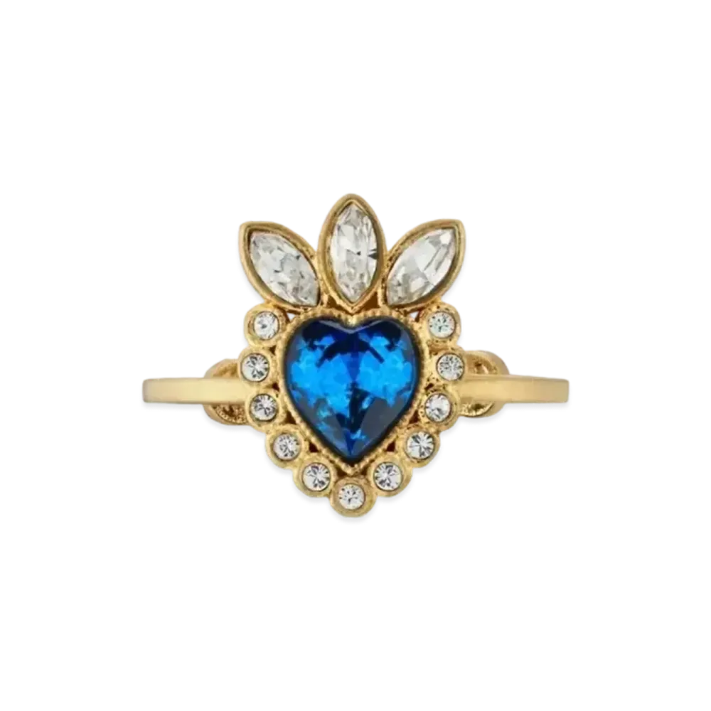 GUCCI Crystal Heart Ring "Gold"