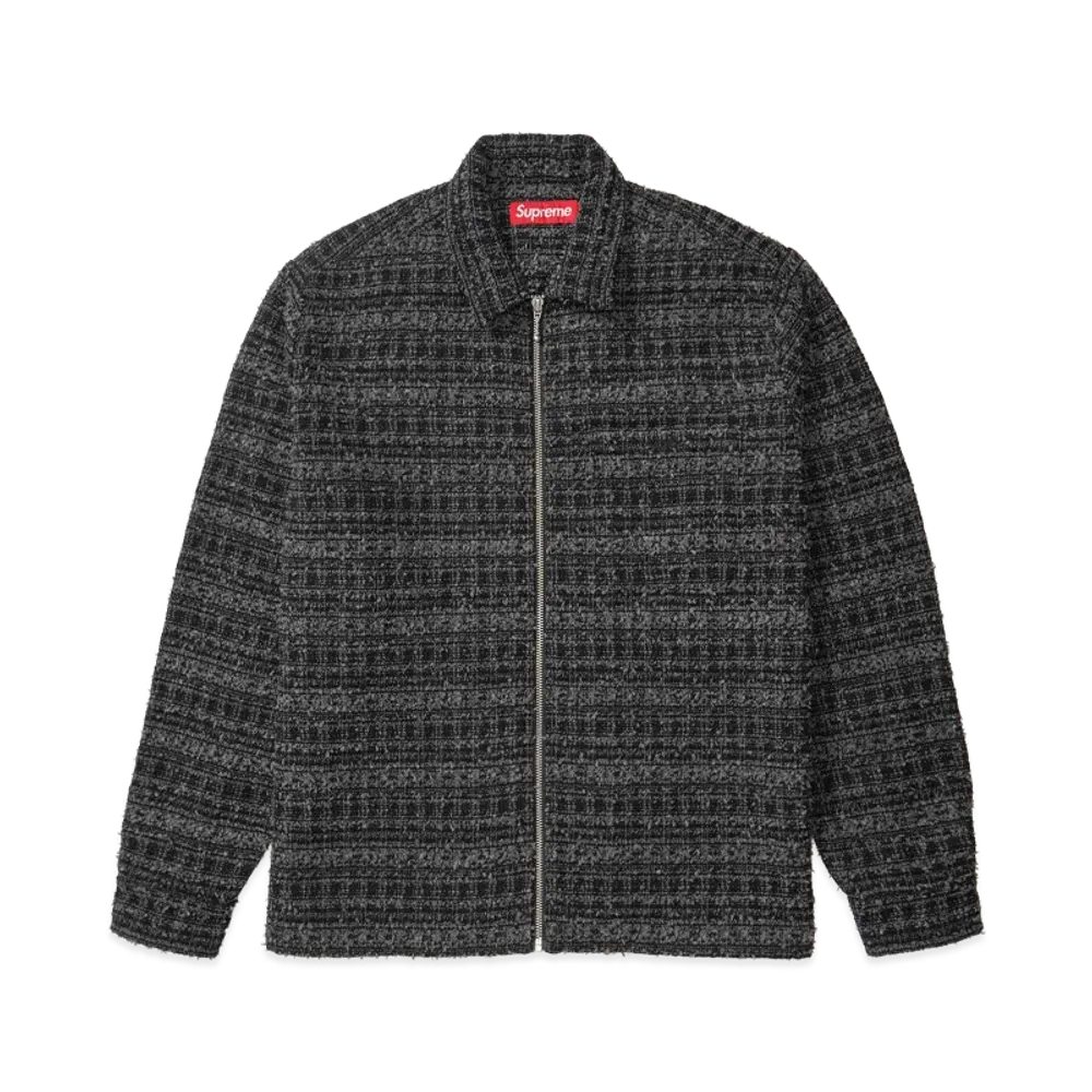 Supreme Boucle Zip Up Shirt "Black"
