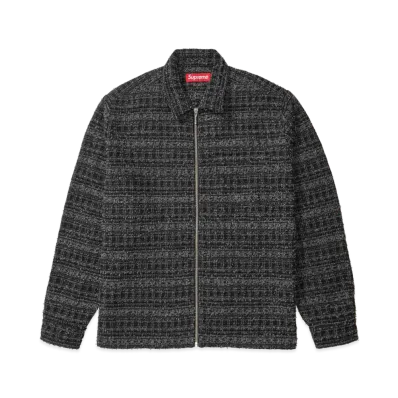 Supreme Boucle Zip Up Shirt "Black"