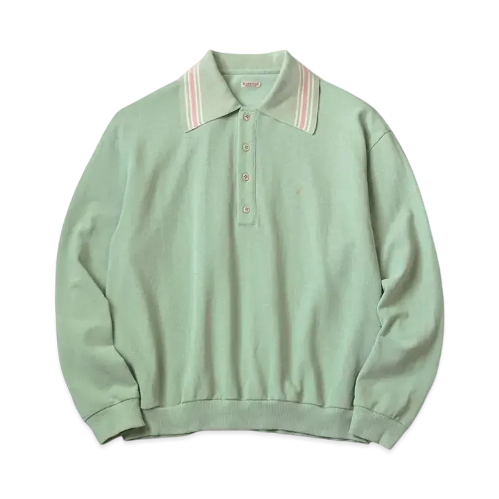KAPITAL Pique Langle Color Retro Polo "Mint"