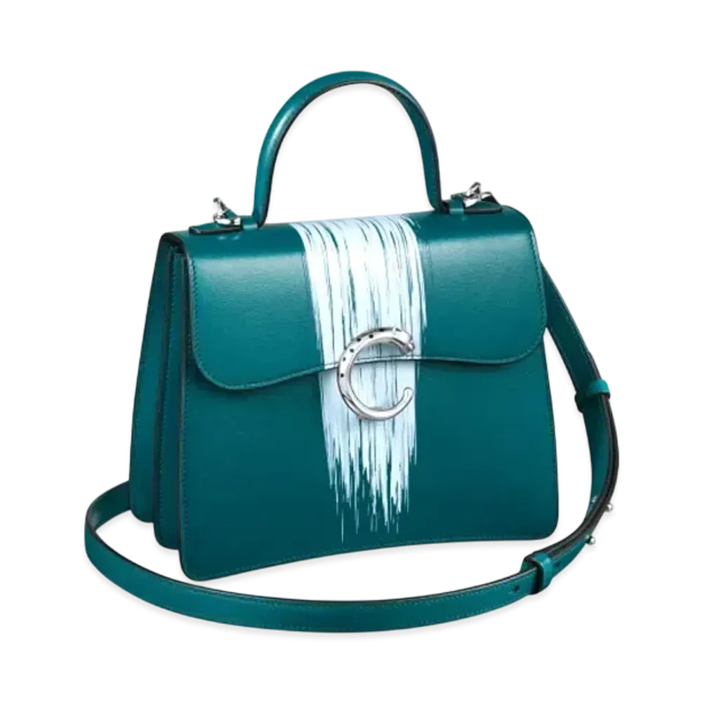 Cartier Small Handle Bag, Panthere de Cartier "Petrol Blue/Gray Blue"