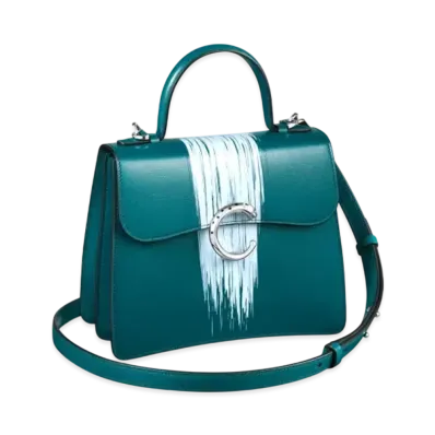 Cartier Small Handle Bag, Panthere de Cartier "Petrol Blue/Gray Blue"