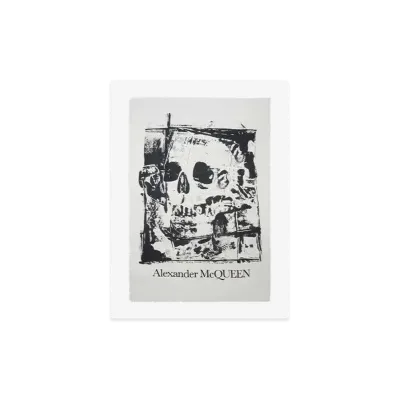Alexander McQUEEN Folded Skull Shawl "White/Black"