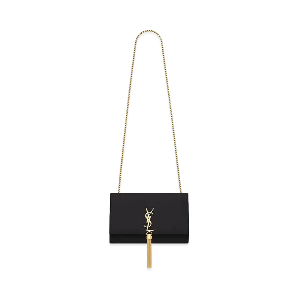 Saint Laurent Kate Medium With Tassel In Smooth Leather "Black"