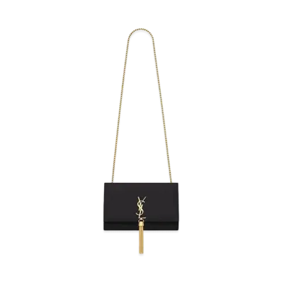 Saint Laurent Kate Medium With Tassel In Smooth Leather "Black"