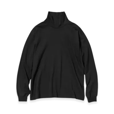 AURALEE Luster Plaiting Hi Neck L/S T-Shirt "Black"