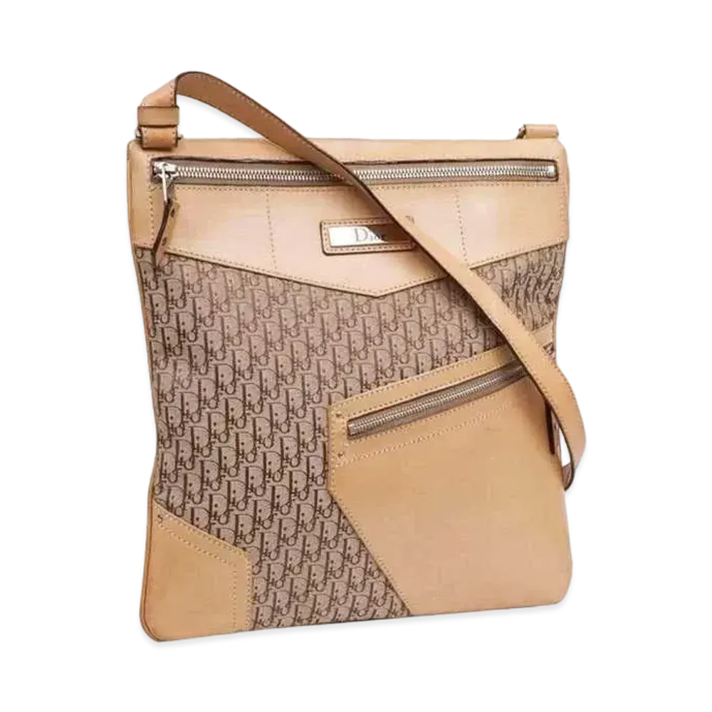 Dior Trotter Canvas Leather Shoulder Bag "Brown"
