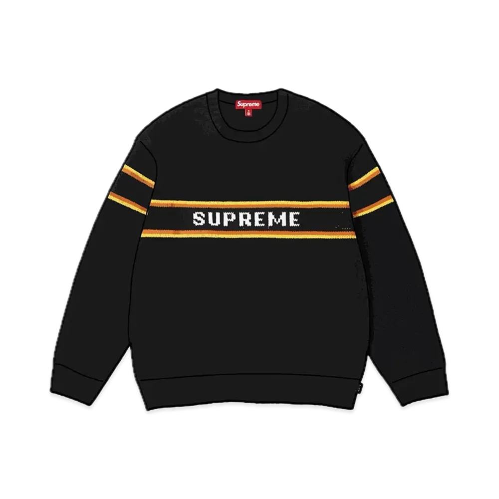 Supreme Chest Stripe Sweater "Black"