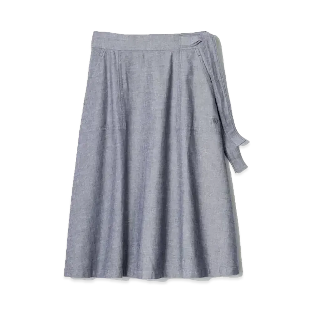 Uniqlo x JW Anderson 24SS Linen Blend Belted Flared Skirt "Blue"