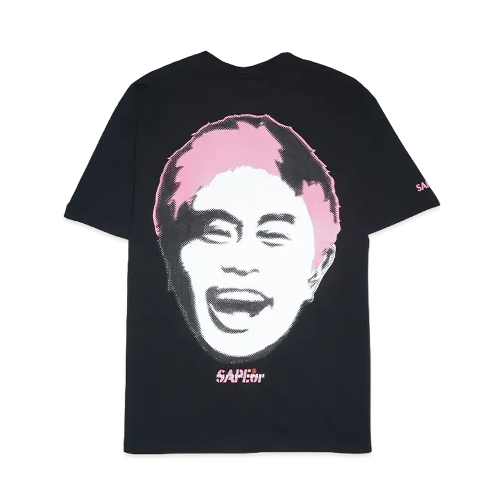 SAPEur x MASATOSHI HAMADA Stamp Logo S/S Tee #5 "Black/Coralpink"