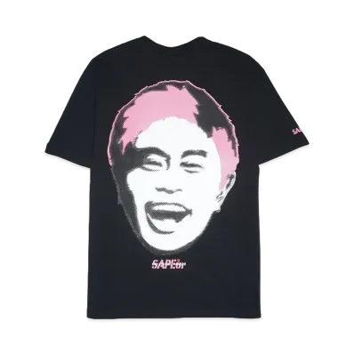 SAPEur x MASATOSHI HAMADA Stamp Logo S/S Tee #5 "Black/Coralpink"